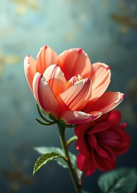 Floral Duo: Tulip and Rose