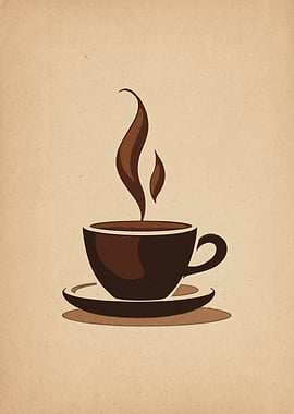 Steaming Coffee Cup Illustration
