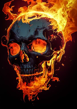 Flaming Skull