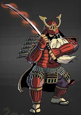Samurai Warrior with Glowing Sword