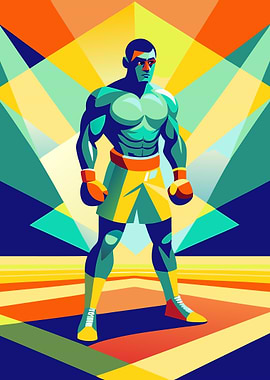 Abstract Boxer Illustration