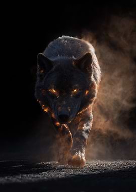 Fiery Wolf Approaching