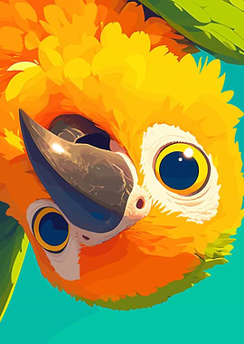 Colorful Parrot Portrait