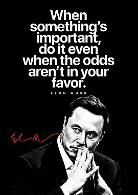 Elon Musk Quote Poster – Inspirational Wall Art for Dreamers & Innovators