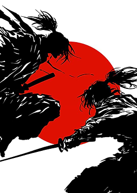 Samurai Duel Silhouette