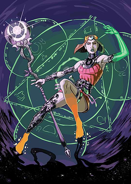 Mystic Woman with Staff and Magic