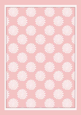 White Floral Medallions on Pink | © Fezzyboo