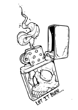 Skull Lighter with Smoke - Let It Burn