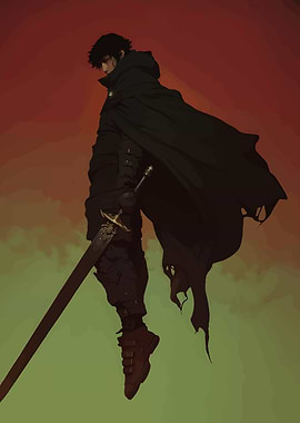 Dark Swordsman with Cloak