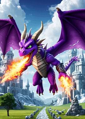Purple Dragon Fire Breath Castle