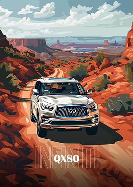 Infiniti QX80 in Desert Landscape