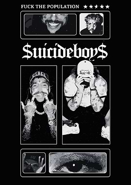 Suicideboys Black and White Poster