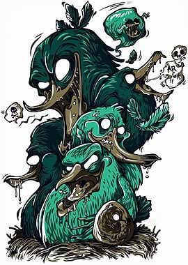 Zombie Ducks Illustration