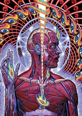 Anatomical Figure with Eyes and Light