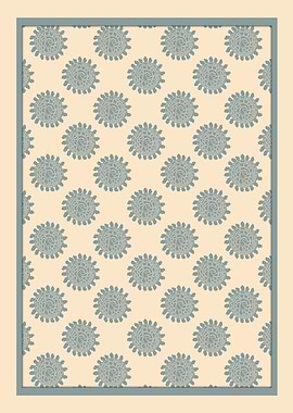 Blue Floral Medallions | Modern Patterned Wall Art by © Fezzyboo