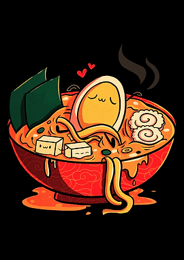Cute Ramen Bowl Illustration