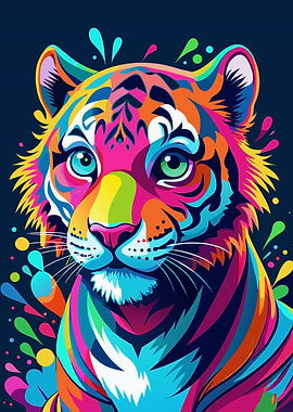 Colorful Tiger Portrait
