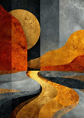 Gilded River Moonrise