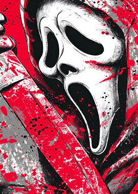 Scream Ghostface with Bloody Knife