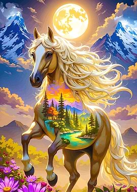 Majestic Horse Landscape Interior