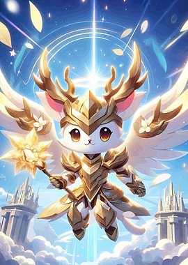 Armored Cat Angel Star Wand