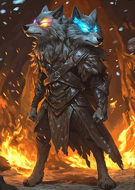 Two-Headed Wolf Warrior Fiery