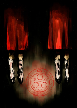 Mysterious Figures with Occult Symbol