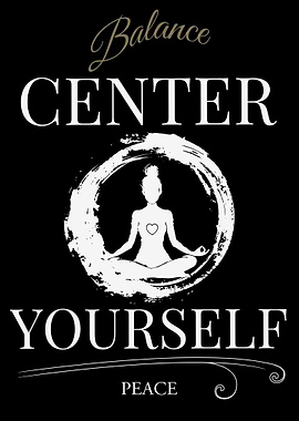Balance Center Yourself Yoga Poster – Dark Edition