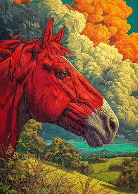 Horse Portrait Dramatic Sky