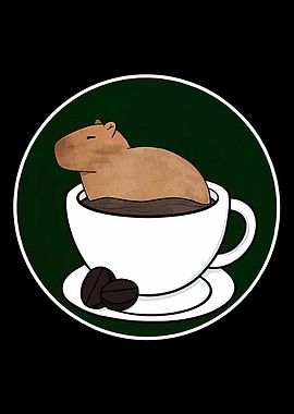 Capybara in Coffee Cup Illustration