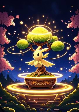Magical Bonsai Tree with Creature