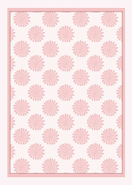 Pink Floral Medallions | Modern Geometric Wall Art by © Fezzyboo