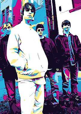 Oasis Band Pop Art Portrait