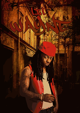 Lil Wayne Portrait in Urban Setting