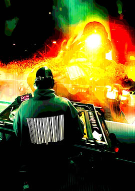 DJ with Barcode Hoodie at Concert