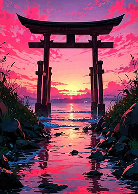 Torii Gate at Sunset