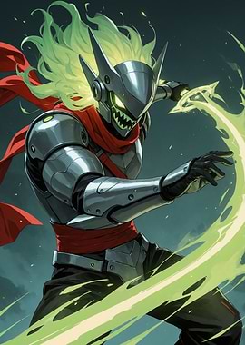 Cyberpunk Warrior with Energy Blade