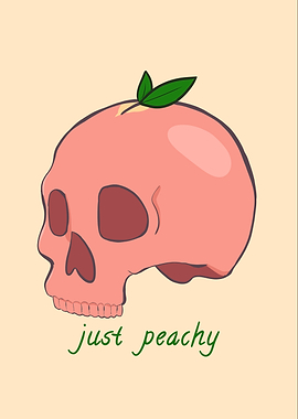 Peach Skull 'Just Peachy' Illustration