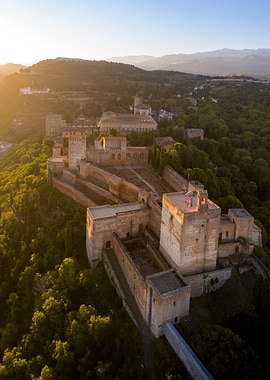 Aerial View of Alhambra, Granada, Spain