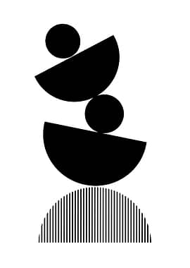 Abstract Geometric Black and White Composition