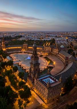 Plaza de España, Seville at Dusk