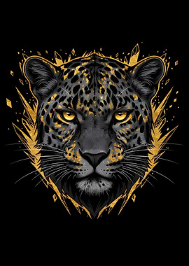 Black Spotted Jaguar: Golden Crystal Crown