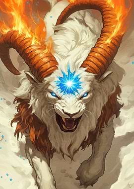 Fiery Horned Lion Creature