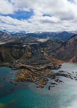 Aerial view of Icelandic landscape