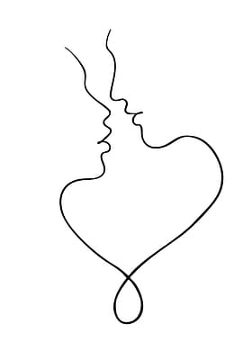 Minimalist Love Line Art
