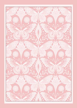 White Butterfly Elegance on Pink | © Fezzyboo
