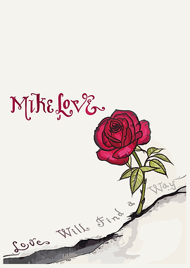 Rose Growing Through Crack with Text