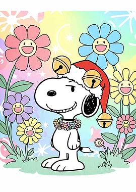 Snoopy Christmas Flowers