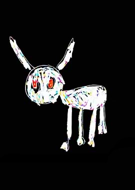 Abstract Animal Drawing on Black Background