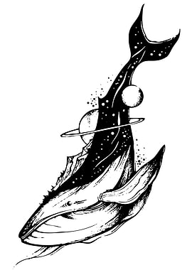 Whale with Space and Mountain Fill